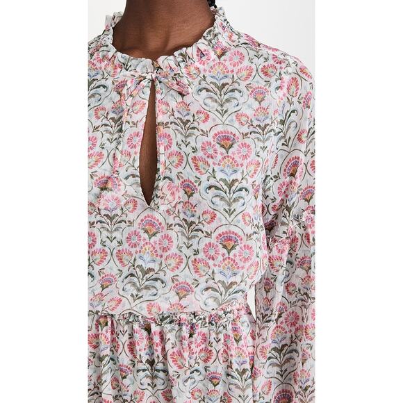 MISA Los Angeles Amata Pink Peasant Bohemian Cottage Dress NWT S $390 - Picture 3 of 7